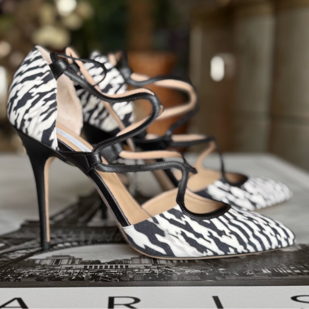 Zebra Print Stiletto Heels gorgeous unique pumps - Picture 3 of 13